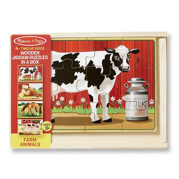 Продукт Melissa and Doug 4 в 1 Животни от фермата - Дървен пъзел  - 0 - BG Hlapeta